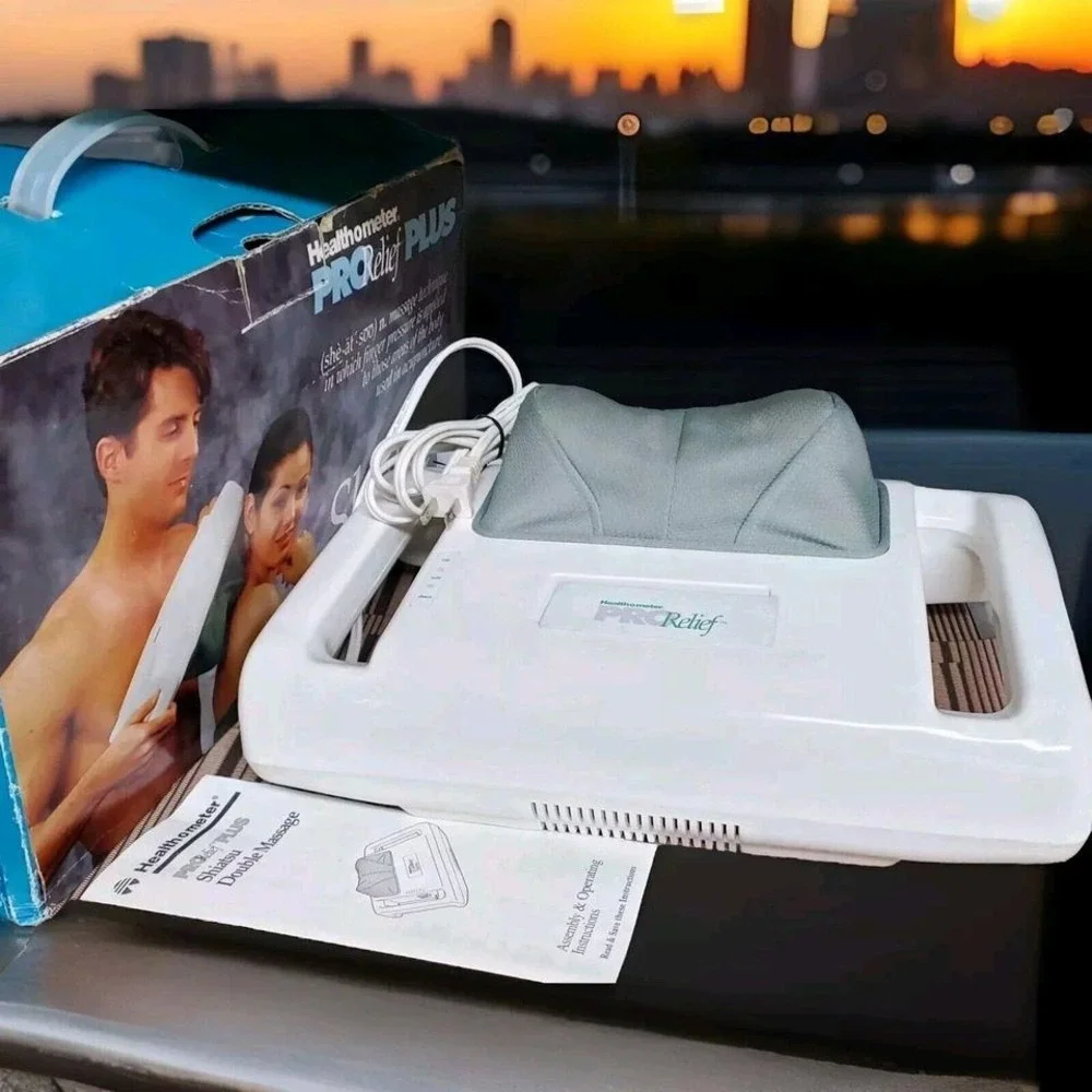 Shiatsu‎ Deep-Kneading Massager Vtg Pain Relief-Box&Manual Portable Gift